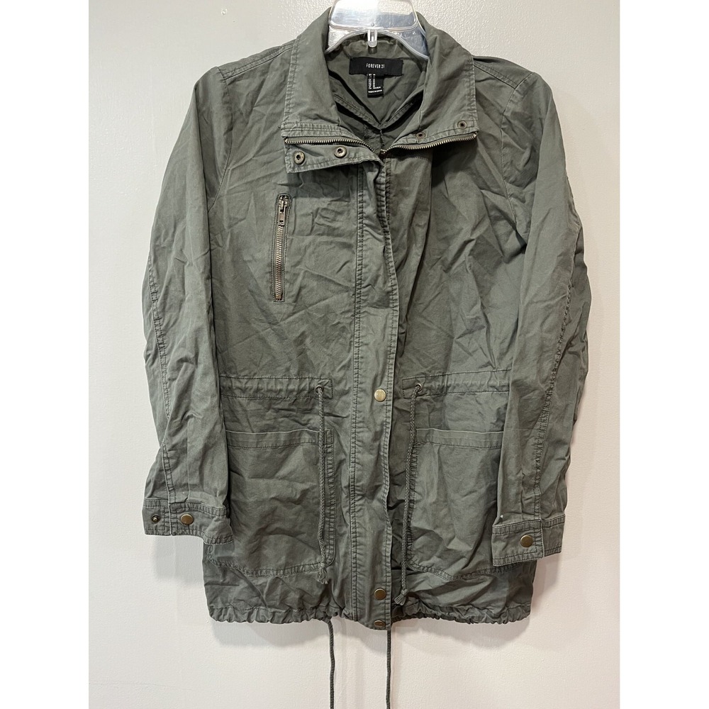 Forever 21 Utility Jacket, Medium, Olive Green
